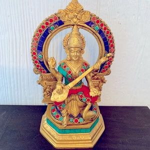 Saraswati Statue & Swan Under Arch Stone Figurine
